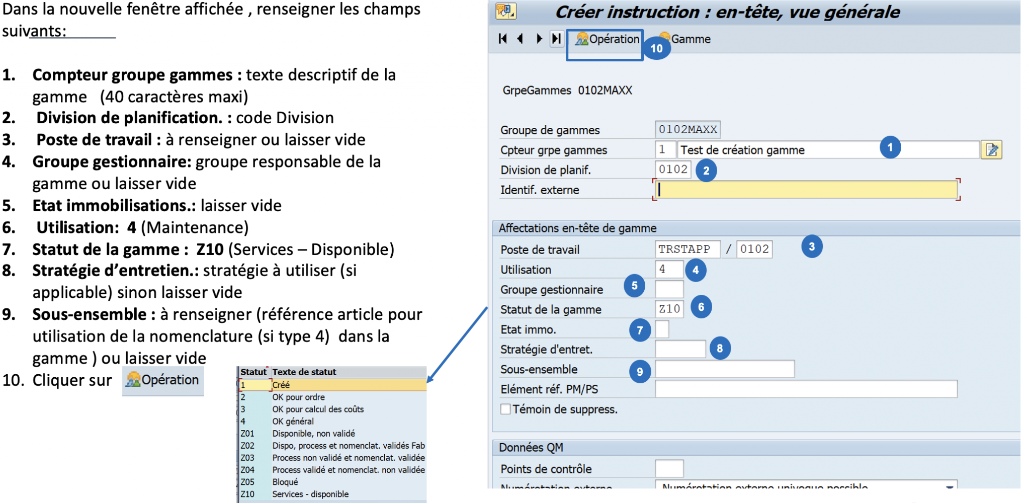 Création d'une gamme - www.sapworld.net