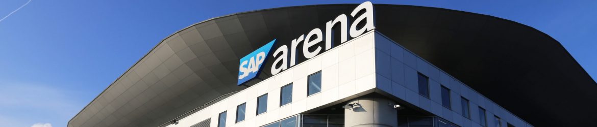 Die SAP-Arena in Mannheim, Heimat der Adler Mannheim und der Rhein-Necker Löwen sowie Austragungsort vieler weiterer Großveranstaltungen.
