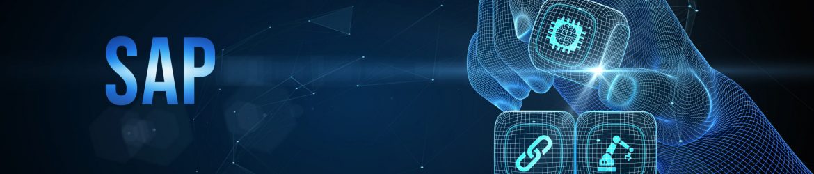 SAP System Software Automation concept on virtual screen data center. Business, modern technology, internet and networking concept. 3d illustration